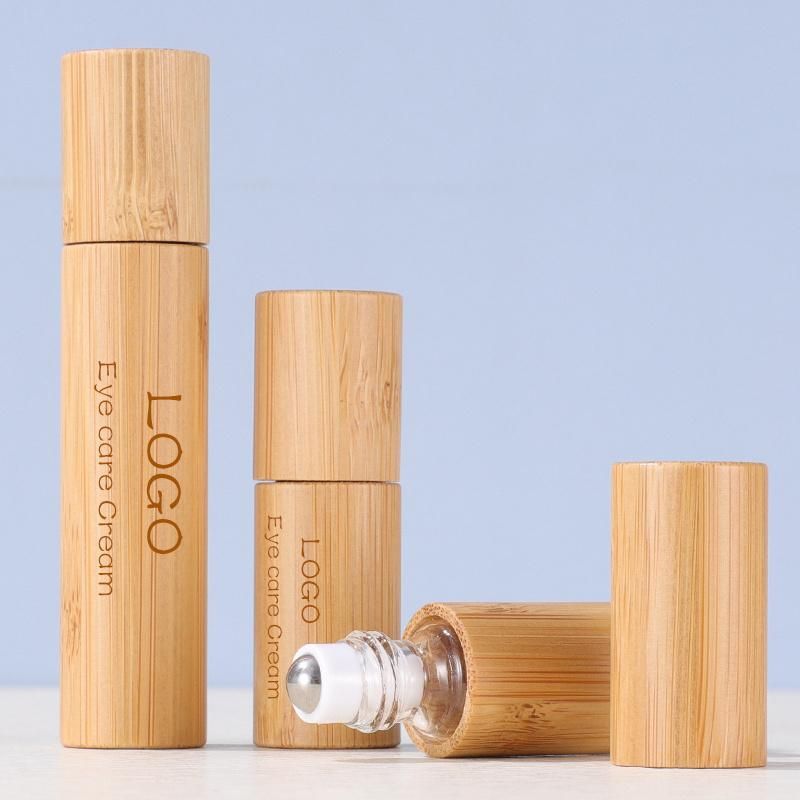 Cosmetic Natural Bamboo Glass Roll on Bottle 10ml