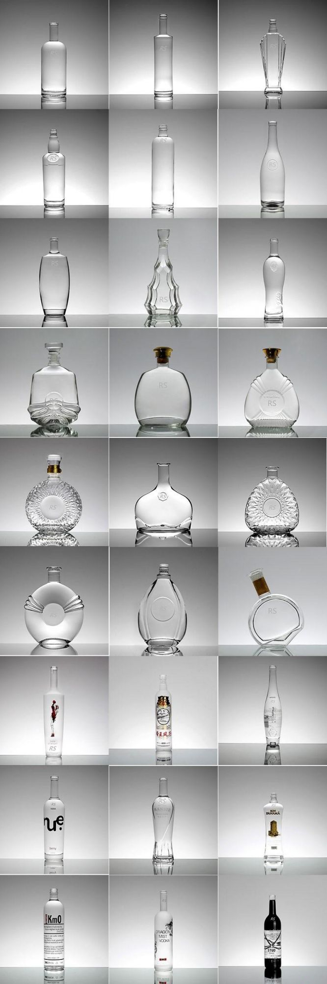 375ml 500ml 750ml Empty Round Screwing Sealing Type Glass Vodka Bottle