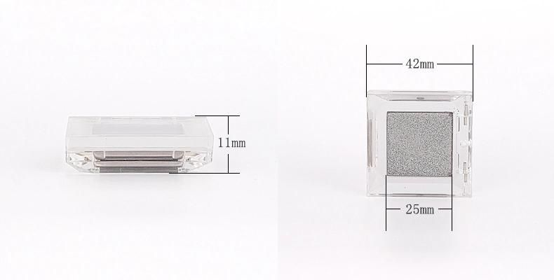 Empty Square 1.5g Single Hole Clear Single Eyeshadow Packaging