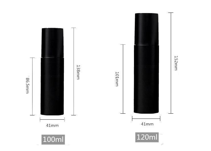 20mm Neck Finish 100ml 120ml 150ml 180ml Black Pet Bottle Tone/Lotion/Serum Bottle Cosmetic Packaging