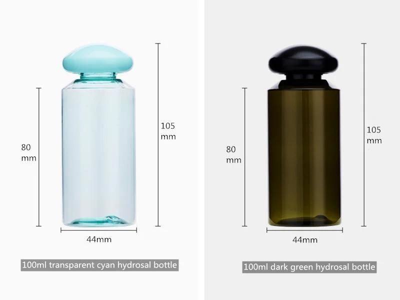 100ml 150ml 200ml Pet Toner/Hydrosal/Serum/Lotion Bottle Cosmetic Packaging Bottle with Mushroom Cap