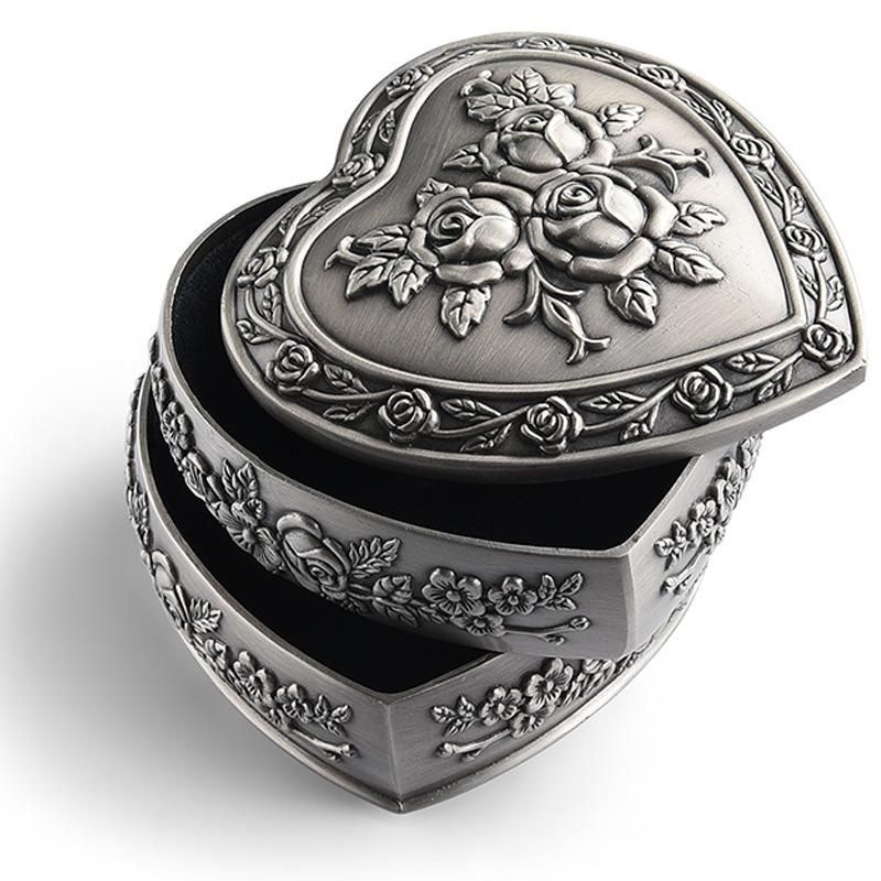 Luxury Handmade Custom Heart Shaped Russian European Style Zinc Alloy Metal Jewelry Accessories Gift Box