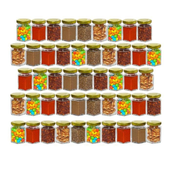 45ml 1.5oz Mini Hexagon Glass Honey Jar with Lid