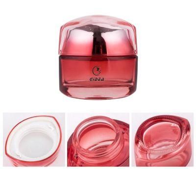 55g Red Makeup Glass Cosmetic Colored Jar