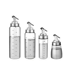 180ml 300ml 500ml Oil and Vinegar Cruet Round High Borosilicate Glass Bottles with Stainless Dispensers