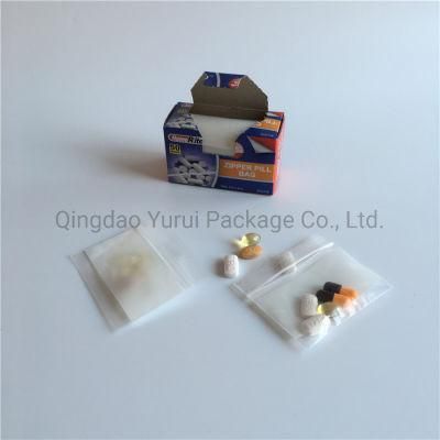 Pill Packaging Storage Poly Single Zipper PE Reusable Press Seal Single Zip Easy Lock Medicine Writable Zip Lock Bag