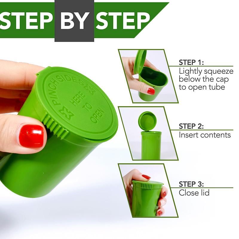 Topsale 80ml 120ml 240ml 360ml Qube Green Red Pharmacy Capsule PP Plastic Pill Pop Top Squeeze Bottles