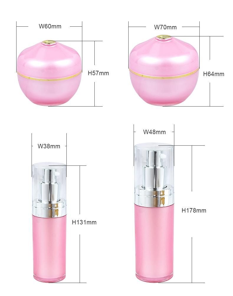 High Class 30g 50g Luxury Empty Acrylic Plastic Cosmetic Jars Rose Gold Pot Cream Pink