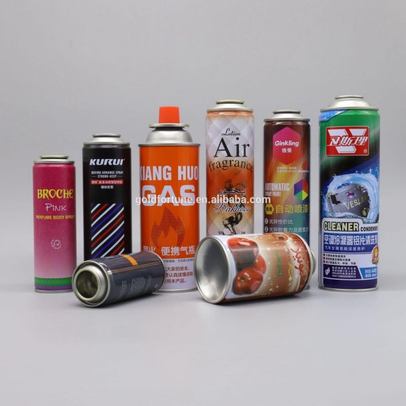 Round Printed Refilling Butane Gas Aerosol Spray Tin Can