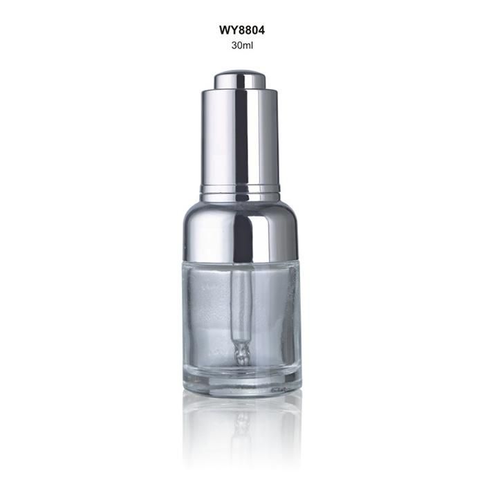 Winpack Factory Oil Empty Clear Glass Dropper Bottles for Cosmetics Packing 30ml Glass Dropper Bottles Cosmetic Glass Lotion Bottle with Press Cap