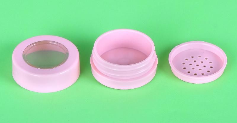 Wholesale Cute Pink Color Loose Powder Compact Powder Puff Case