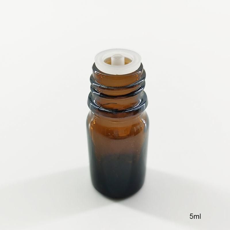 Cosmetic Vials with Customized Cap 5ml Amber Glass Bottle