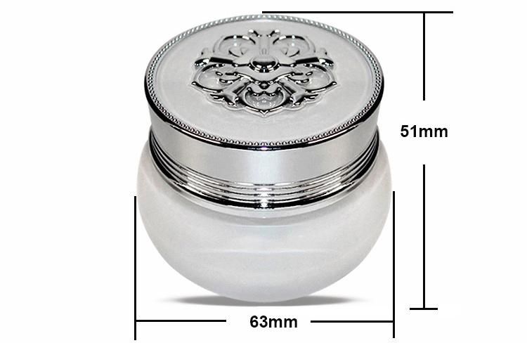 Cosmetic Packaging 30g Luxury White Cosmetic Cream Jar with Silver Lid