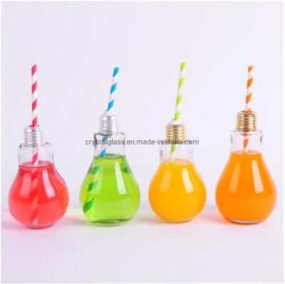 100ml 200ml 300ml 400ml 500ml Light Bulb Bottle Jar for Milk and Juice