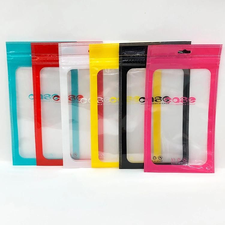 Phone Case Packaging Golden Plastic Bag Clear Zipper Bags