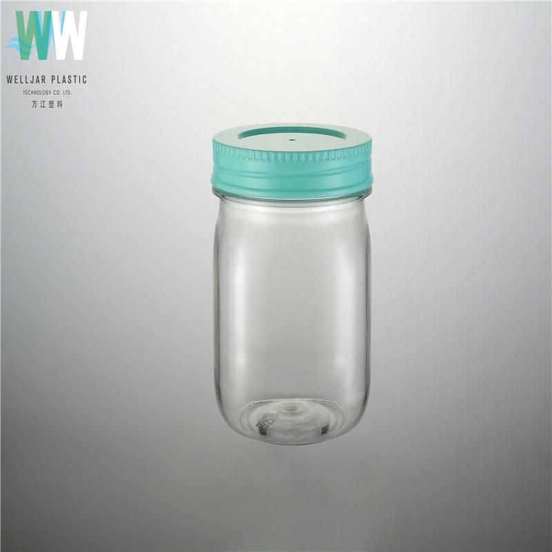 Cosmetic Jar 330ml Pet Plastic Jar with Cap