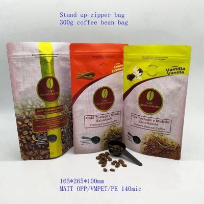 Digital Printing 12oz/340g Quad Seal Food Zipper Bag Plastic Bag with Valve