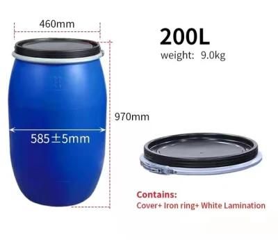 200L / 55gallon HDPE Plastic Barrel with Iron Ring