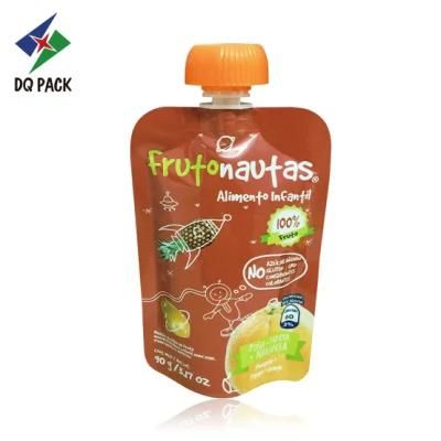 Dq Pack Custom Printed Spout Pouch Wholesale Packaging Spout Pouch Liquid Pouch Stand up Pouch with Spout for Baby Fruit Puree Packaging