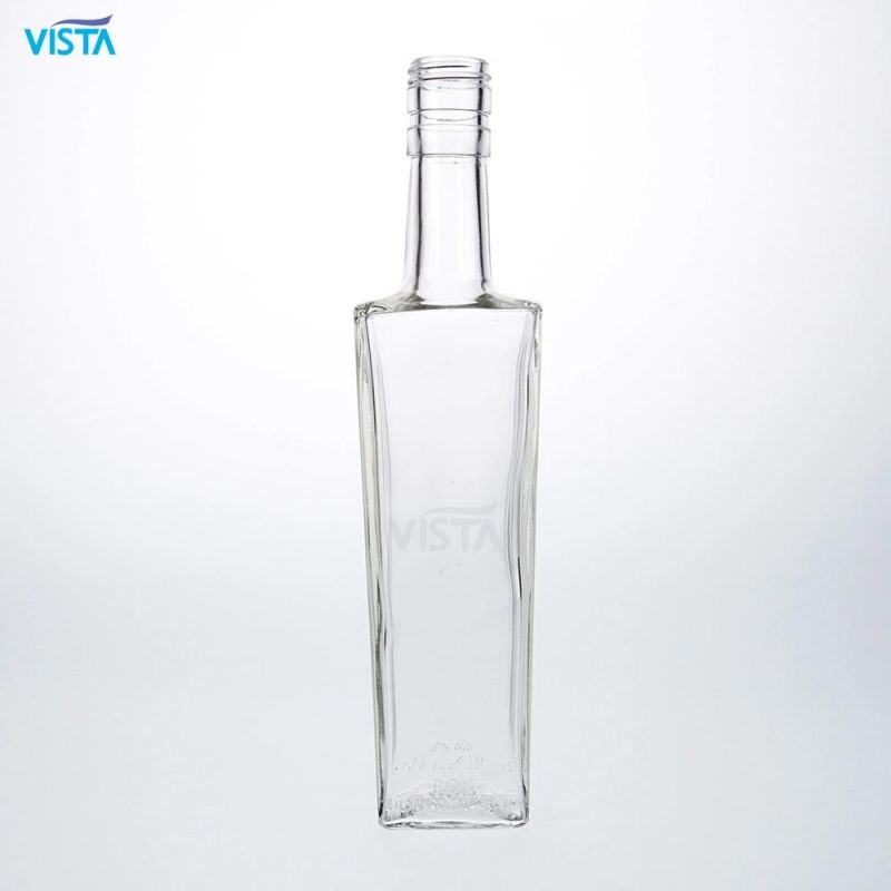 700ml Vodka Square High Flint Glass Bottle Screw Cap