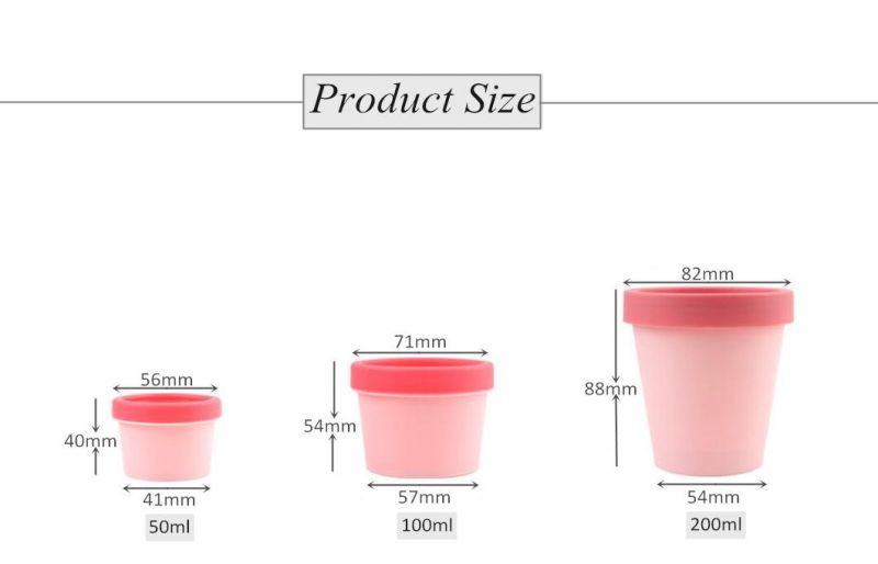 in Bulk 50ml Empty Cylinder PP Plastic Cute Pink Face Cream Container Body Scrub Packaging Bottles Wide Mouth Black Cosmetic Mask Jar