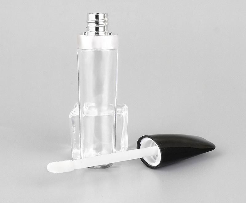 Fashion Stylish 4ml Black Transparent Fashion Cosmetic Packaging Custom Lipgloss Container Black Top Lip Gloss Tubes