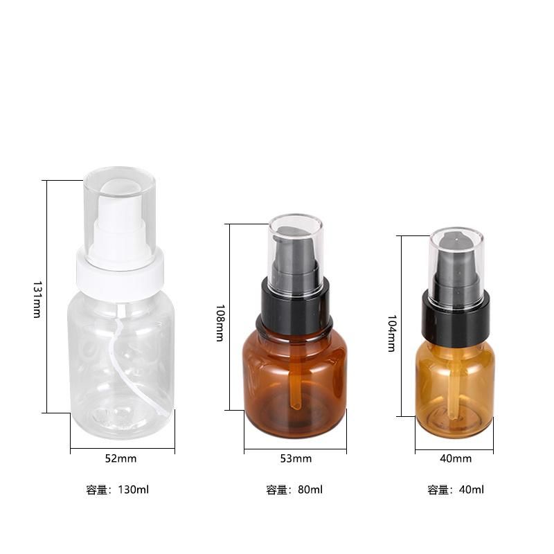 Best Price Pet Transparent Customized Cosmetic Packaging Lotion Pump Color Bottle 40ml 80ml 130ml