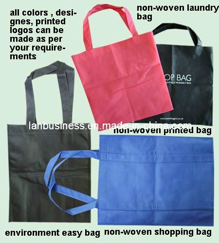 Simple Style Foldable Shopping Bag with Two Long Handle