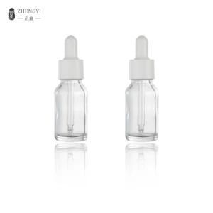 15ml Glass Essential Oil Bottle White PP Cap Dropper Clear Essential Oil Bottle for Skin Care Products