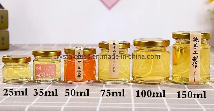 25ml Round Shaped Glass Container Mini Size Glass Honey Bird Nest Jam Jelly Packaging Jar