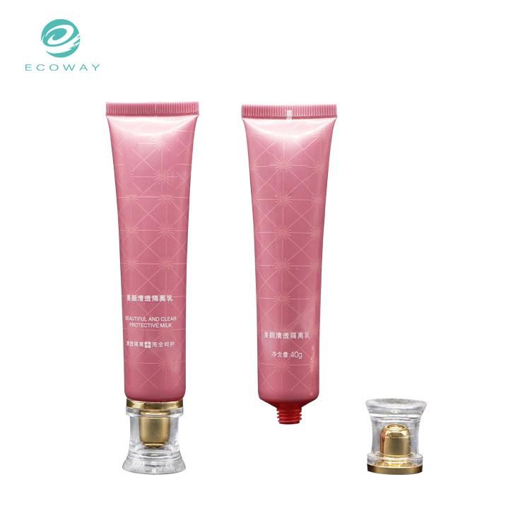 40g Acrylic Gold Plating Double Cover Doctor Cap Screw Cap Tube Body Text Silk Screen Cosmetic Tube