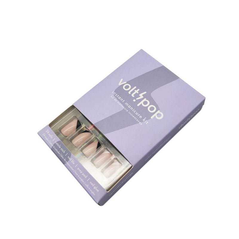 Custom False Nails Small Foldable Paper Box with Window