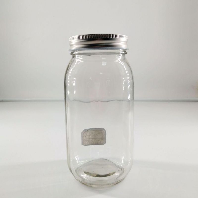 Round Mason Food Storage Jar Sealed Empty Glass Jar with Aluminum Cap 500/750ml