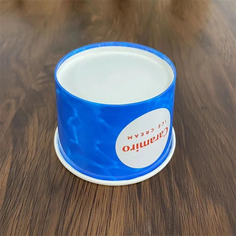 78*63*56mm 4oz Customized Double PE Paper Ice Cream Containers with Lid