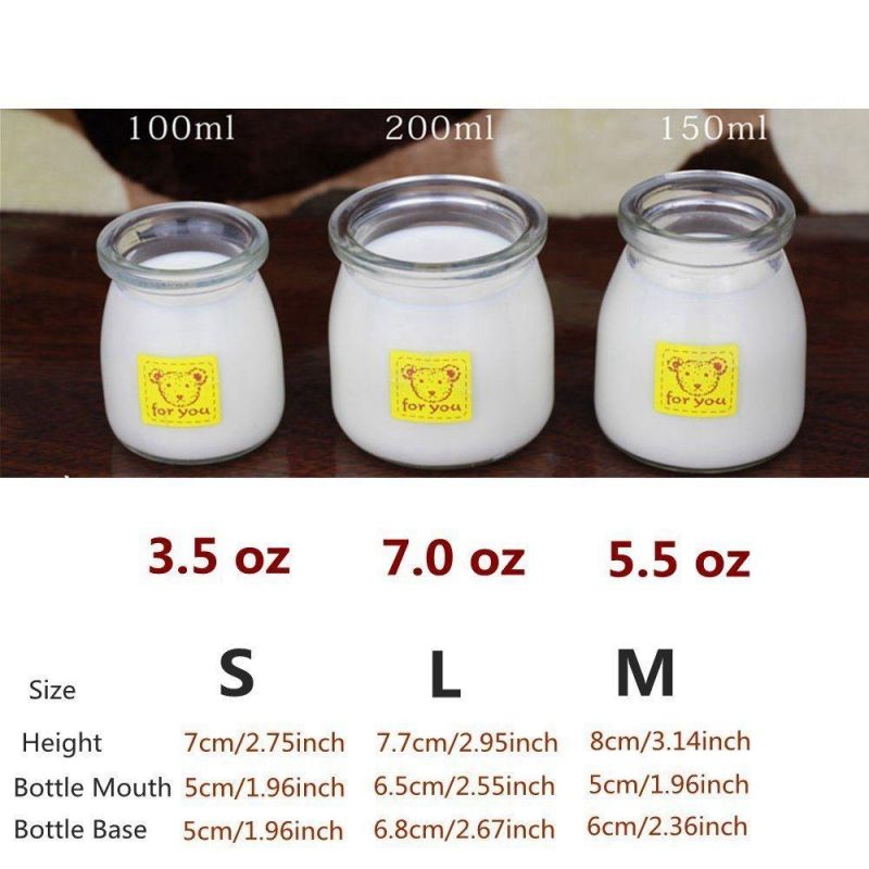 100ml 200ml 150ml Glass Pudding Bottle &Dessert Cup