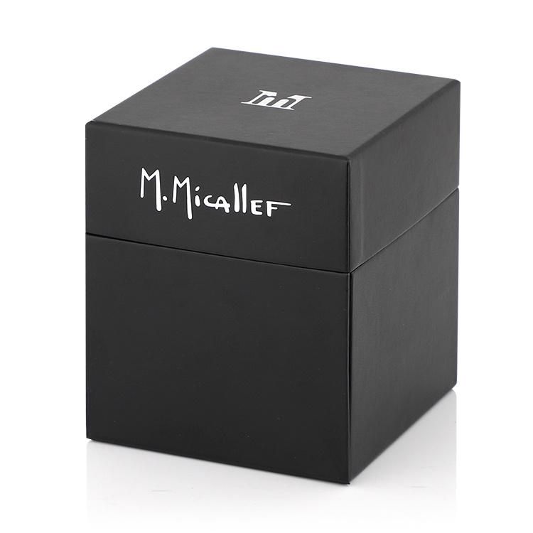 Rigid Paper Custom Logo Luxury Black Square Cardboard Packaging Single Cufflink Gift Box