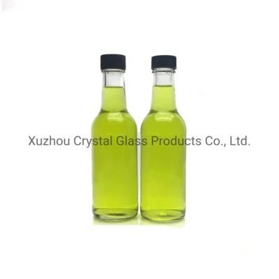 250ml Bulk Chili Sauce Glass Bottle, Glass Hot Sauce Bottle with Plastic Lid