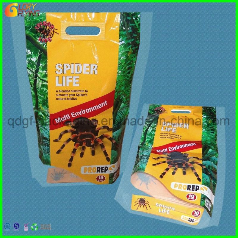 Biodegradable Stand up Plastic Packaging Bag with Handle/Pets Food Bag/Pets Sand Package Bags