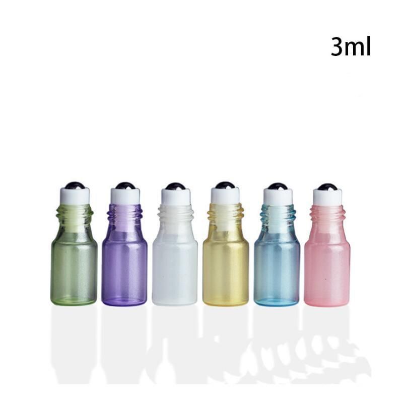 New Lovely Pearl Color 3ml Glass Roll on Bottles Aromatherapy Essential Oil Roller Bottles with Glod Aluminum Cap Mixed Bottle