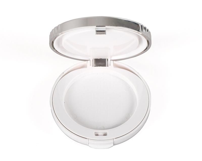 8g Round Metalized Silver 2 Tiers Pressed Powder Compact Case with 59mm Compact Pan Casing Compact Powder