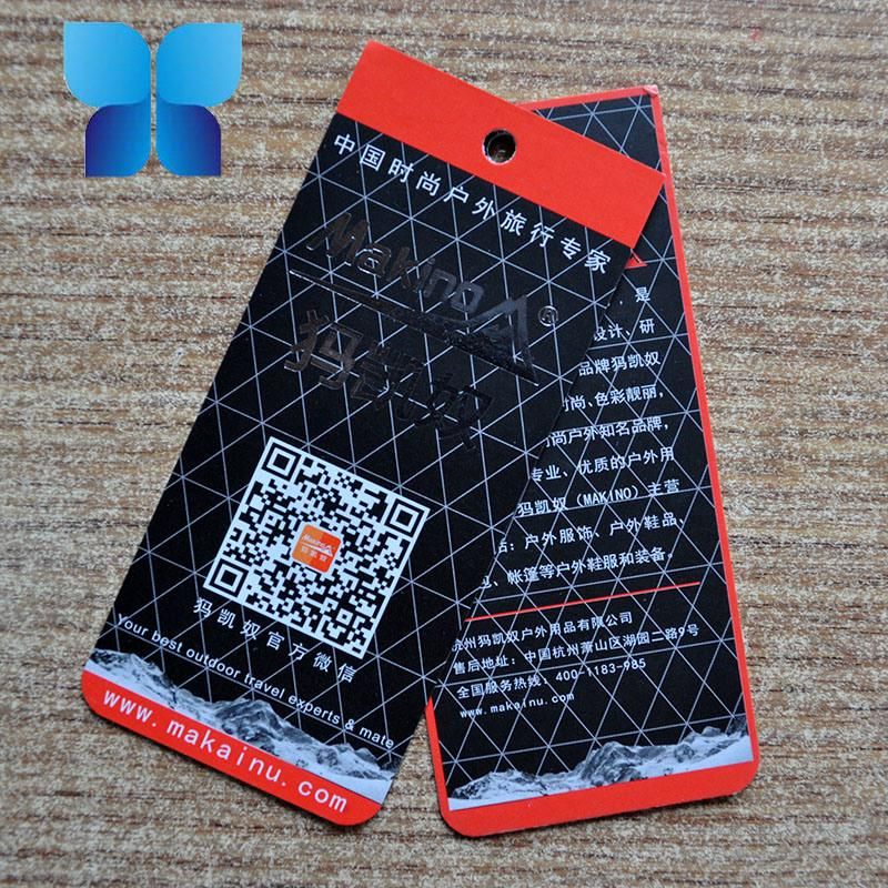 Black Paper One Side Printing Hang Tag Products for Clothing