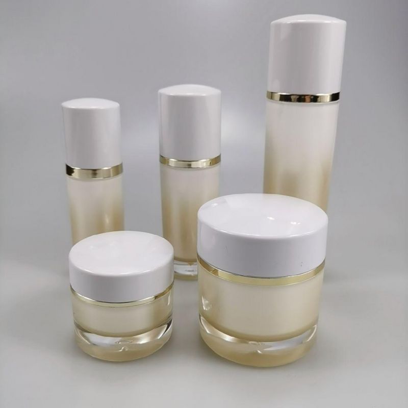 30ml 50ml 100ml Round Gold Acrylic Emulsion Bottle Foundation Bottle for Essence