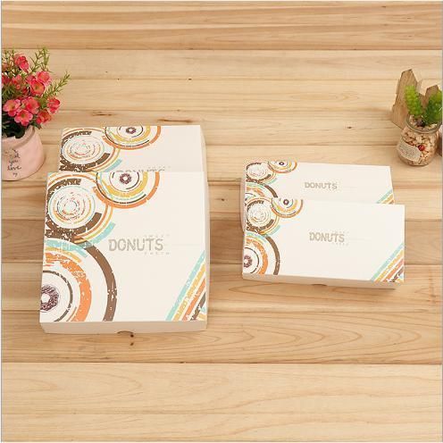 Wholesale Customized Color Printing Thickened 1/2/3/4/9 Single Donut Packaging Box Carton Disposable Blank Pastry Baking Packing