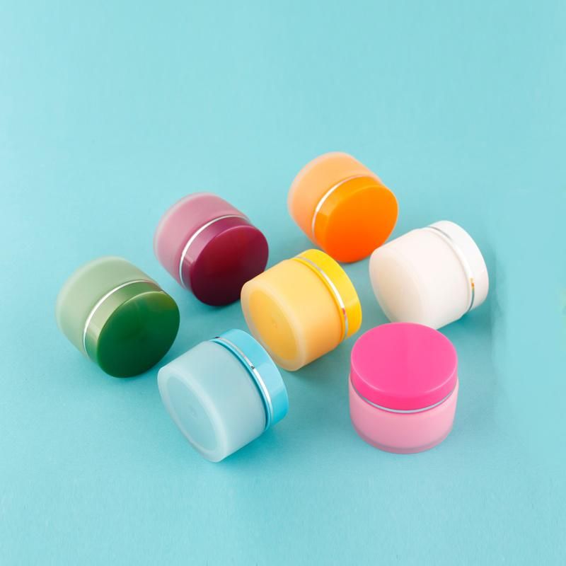 Eco-Friendly 15g Empty Pink Yellow PP Skincare Small Custom Empty Lip Balm Scrub Acrylic Pet Glass Plastic Cosmetic Packaging Cream Jar Pot Bottle Box Container