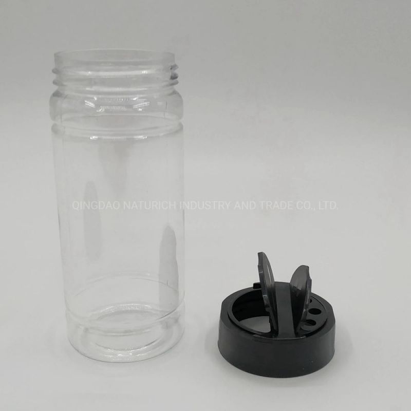 Spice Jars Plastic Salt Shaker Jar with Double Open Flip Lid
