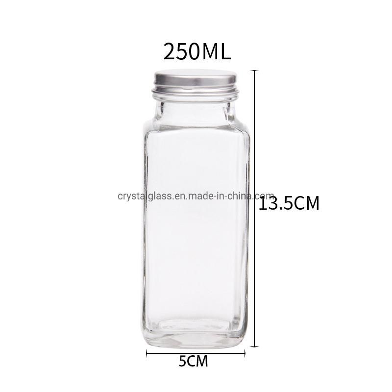 250ml 350ml 500ml Square Shaped Juice Glass Bottle for Coffee and Beverage