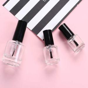 Wholesale 5ml 8ml 10ml 15ml Matte Black Clear Empty Cosmetic Nail Polish Glass Bottle with Brush Cap