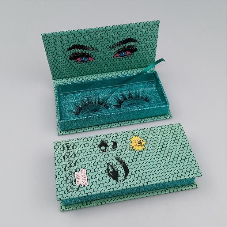 Custom Printing Wholesale Color Honeycomb Eyelashes Box Without Window Eyelashes Box, a Pair of Rectangular Eyelashes Packaging Box 6 Colors in Stock