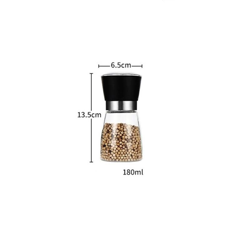 Wholesale 180ml 200ml Kitchen Salt Spice Bottle Glass Grinder Bottle with Manual Mills Cap