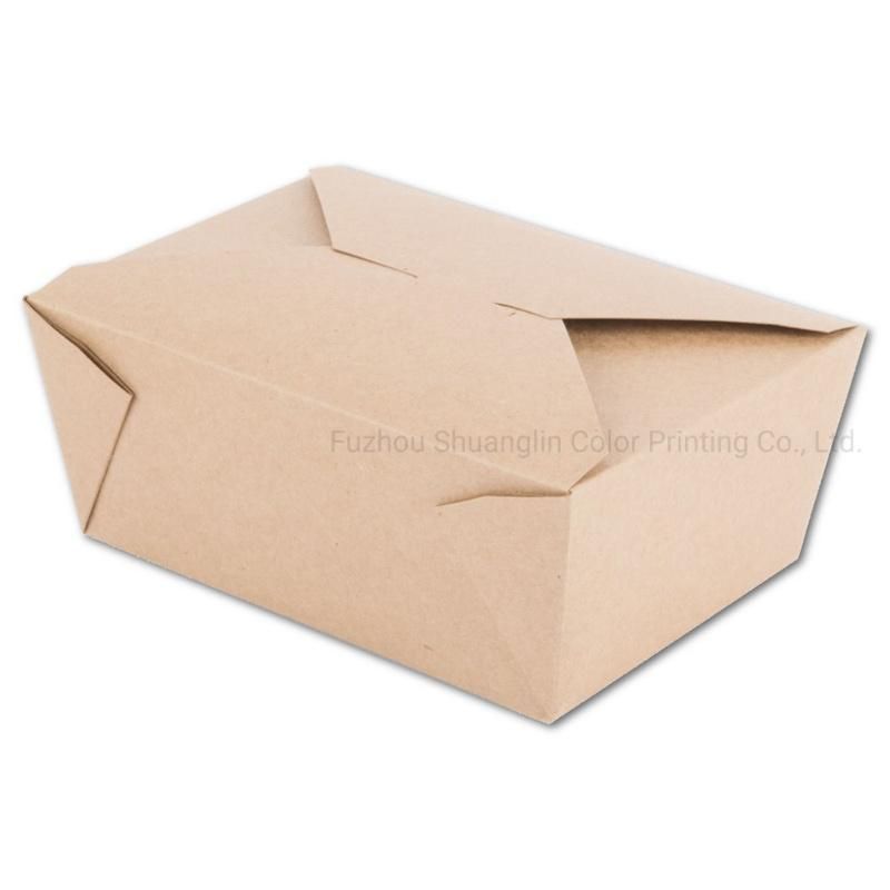 Disposable Food Container Grease Resistant Kraft Paper Catering Box